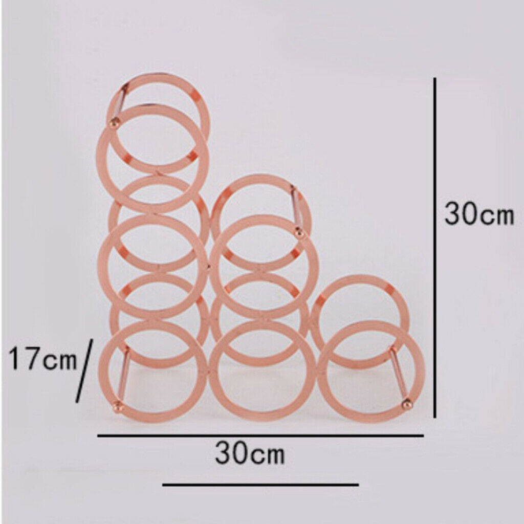 European Style Red Wine Rack Alloy Decorative 5 Bottle Wine Storage Holder H