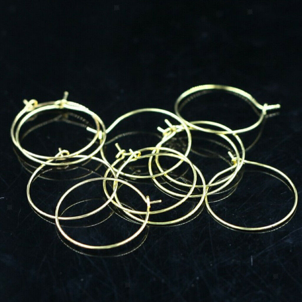 200Pcs 25mm Round Hoop Earrings Wire Hoops Charm Rings for DIY Craft Wedding