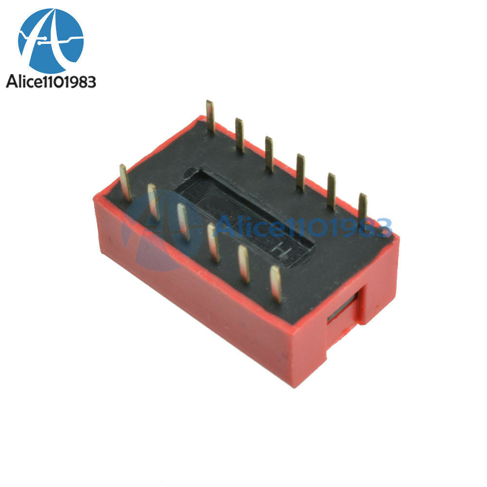 10PCS Slide Type Switch Module 2.54mm 6-Bit 6 Position Way DIP Red Pitch