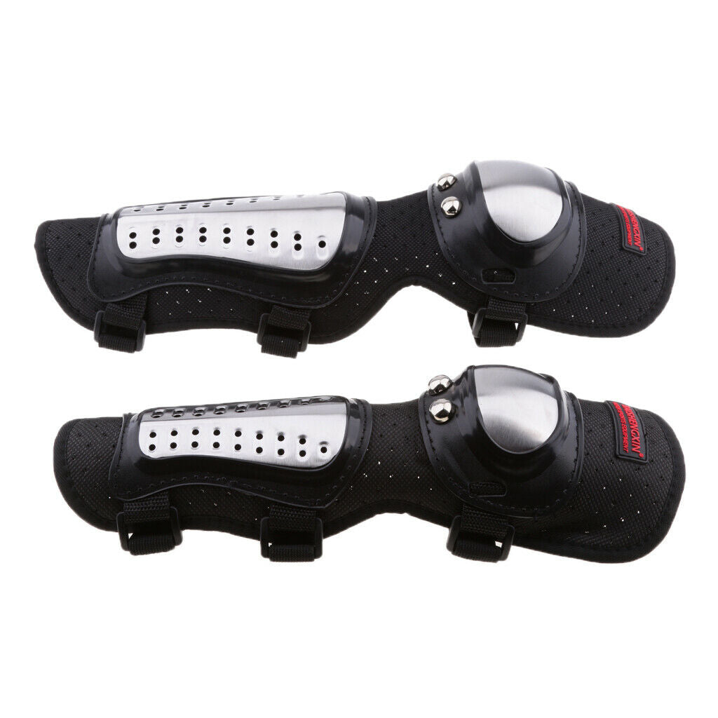 Alloy Steel Motorcycle ATV Motocross Elbow Knee Shin Guard Pads Protector