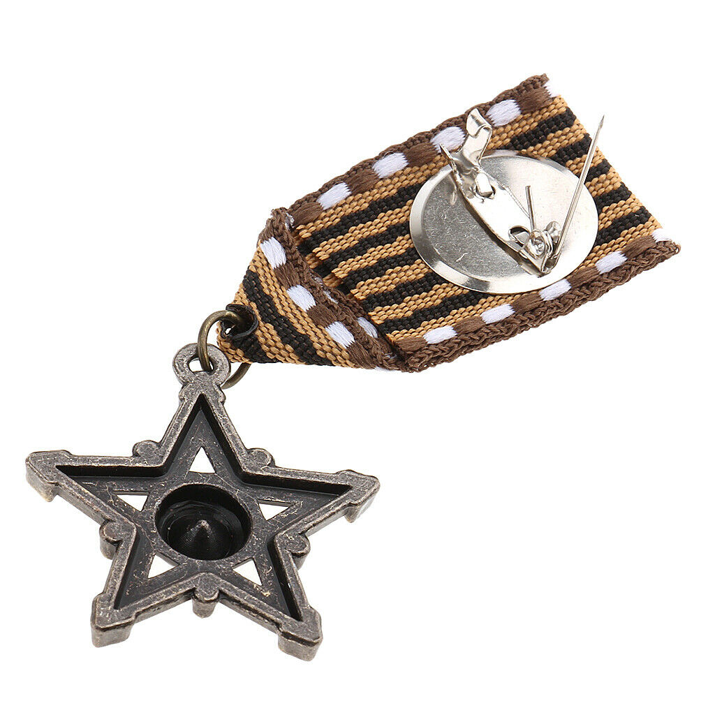 3 Pieces Medal Badge Military Rock Biker Clothing Costume Brooch Pin Costume