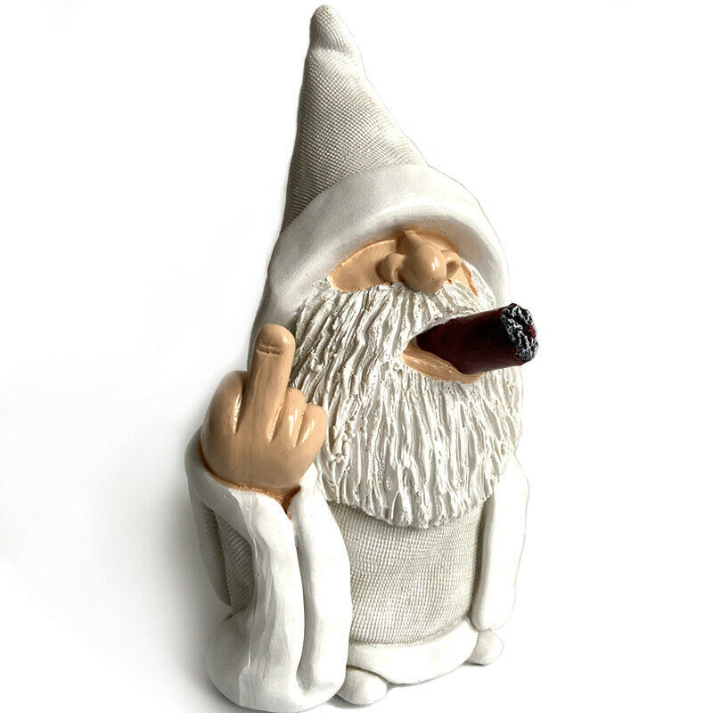 Funny Dwarf Garden Sculpture Ornaments Scornful Wizard Gnome Statue Decorati XC
