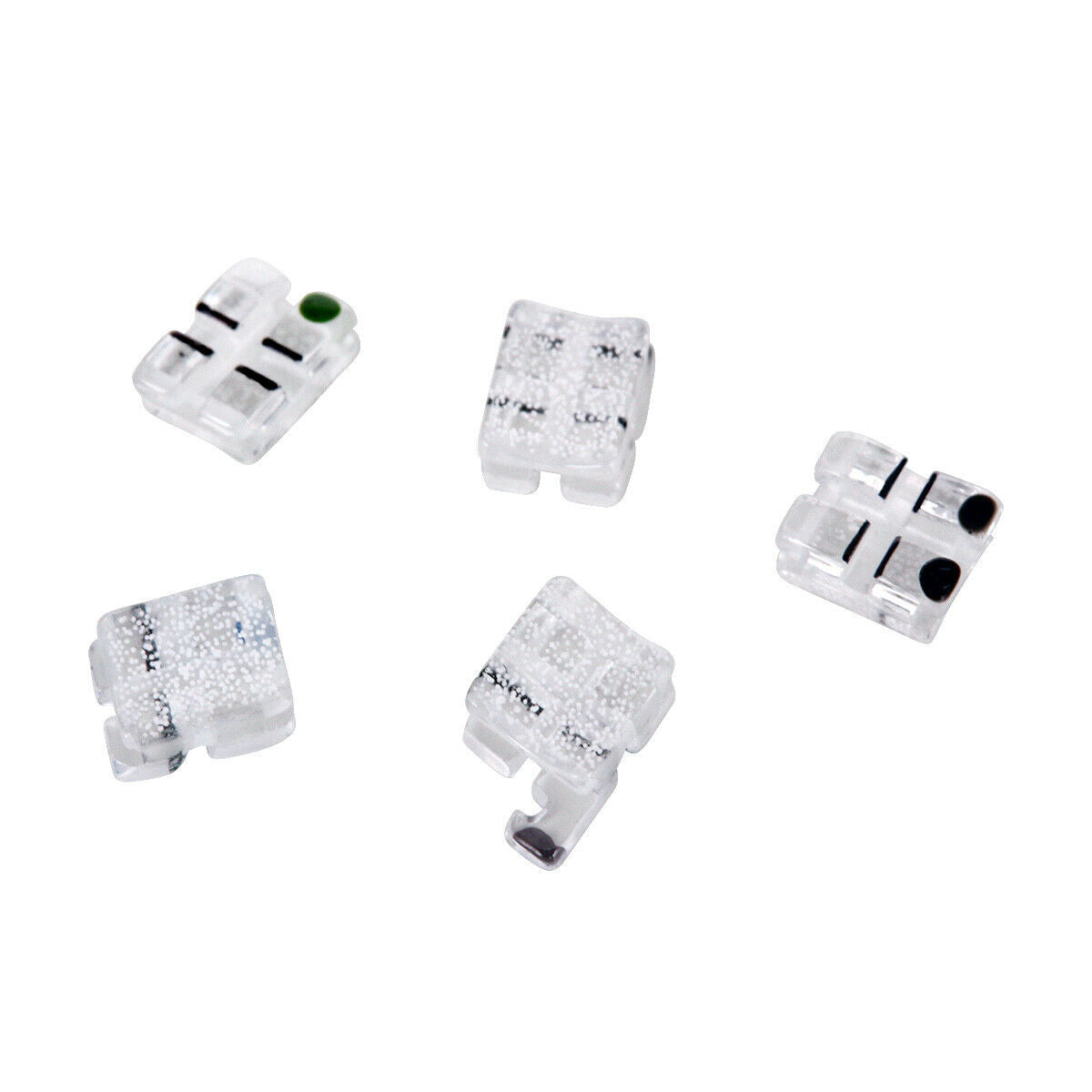 Dental Orthodontic Monocrystalline Sapphire Ceramic Brackets  MBT 022" 3 Hooks