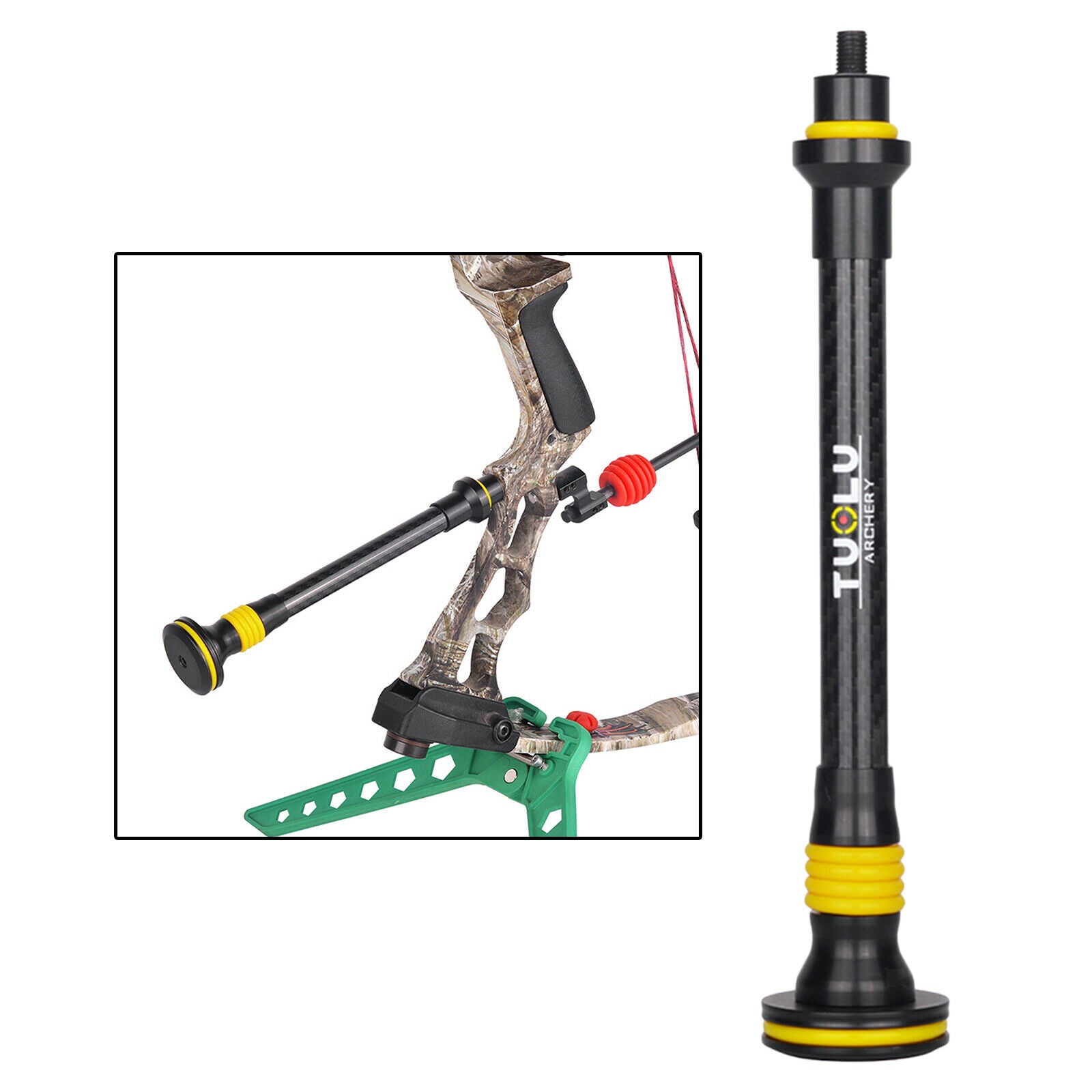 9" Outdoor Bow Stabilizer Vibration Damper Side Rod Hunting Accessories