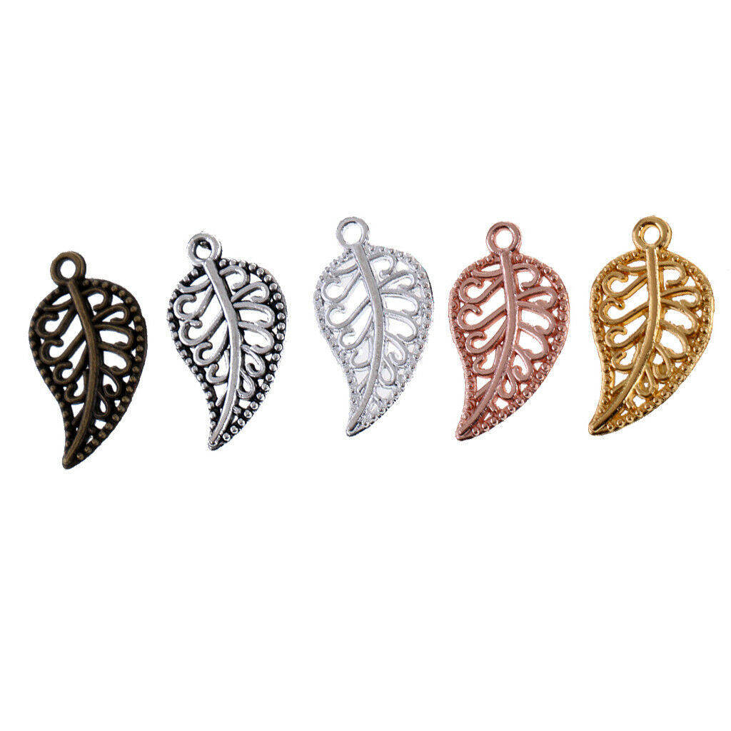 75pcs Jewelry Making Beads Leaves Charms Pendants DIY Jewelry