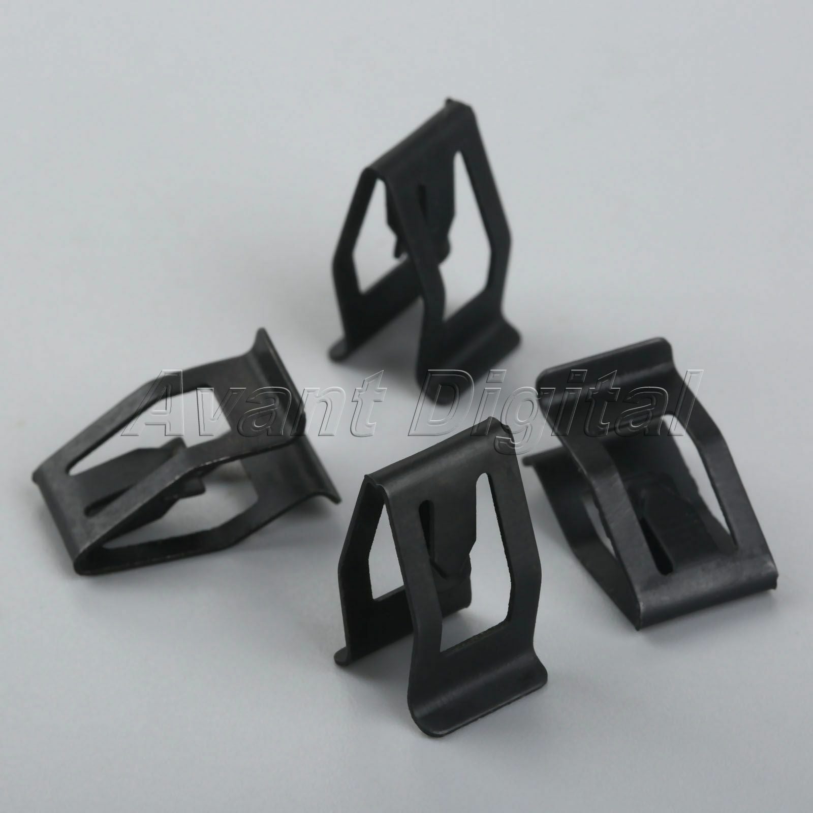 Universal Auto Car Front Console Dash Dashboard Trim Metal Retainer Black 10Pcs