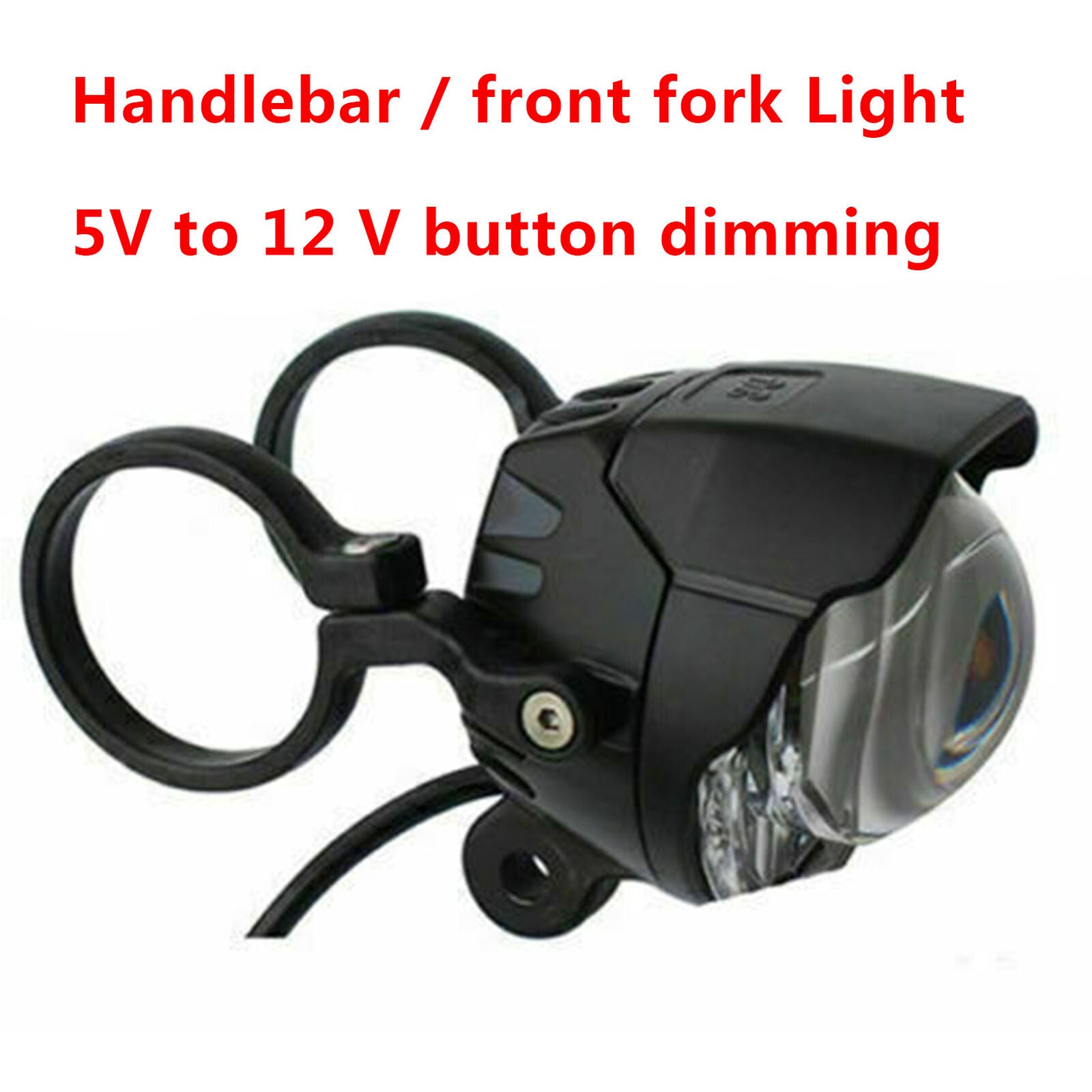 E-bike 24V 36V 48V 60V 72V LED Head Light Front Fork Handlebar Lamp Scooter