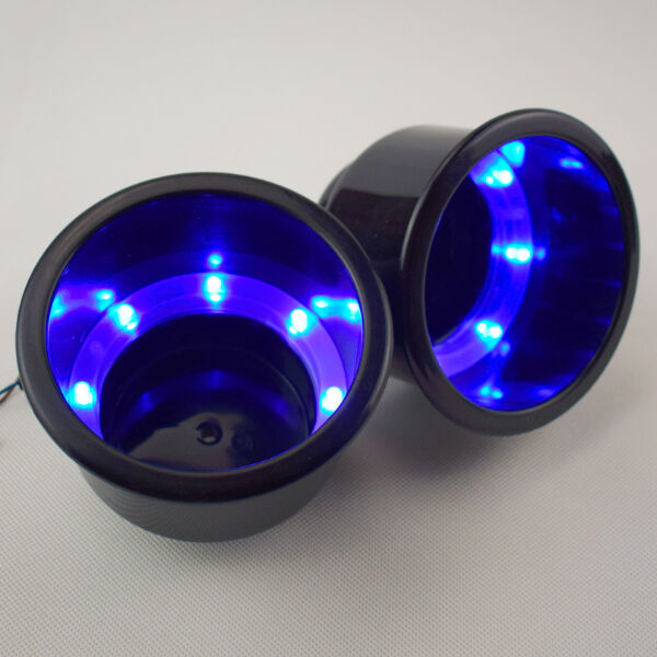 4PCS 8LED Blue Plastic Cup Drink Holder Marine Boat Car Truck Camper Practical