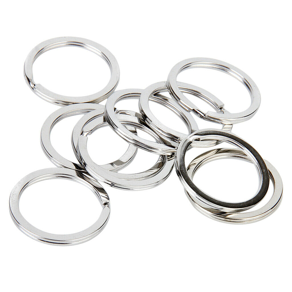 100pcs Silvery Metal Flat Split Loop for Key Ring Keychain DIY -