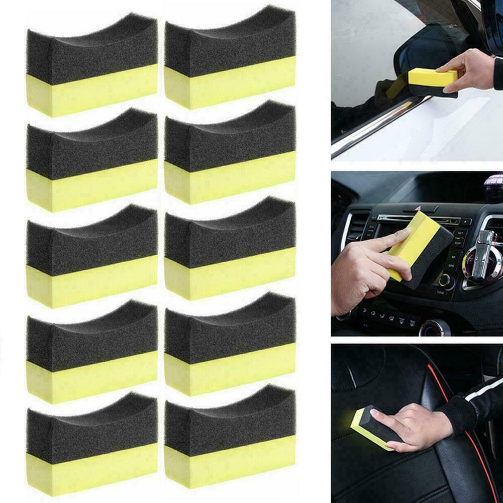 10Pcs Car Wheel Washer Tyre Tire Dressing Applicator Sponge L0Z0 Curved Q9P1