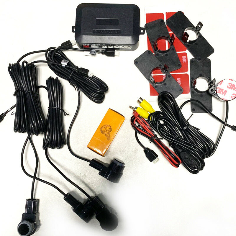Visible Car Video Parking Reverse Backup Assistant Radar Alarm Set 4 Flat Sensor
