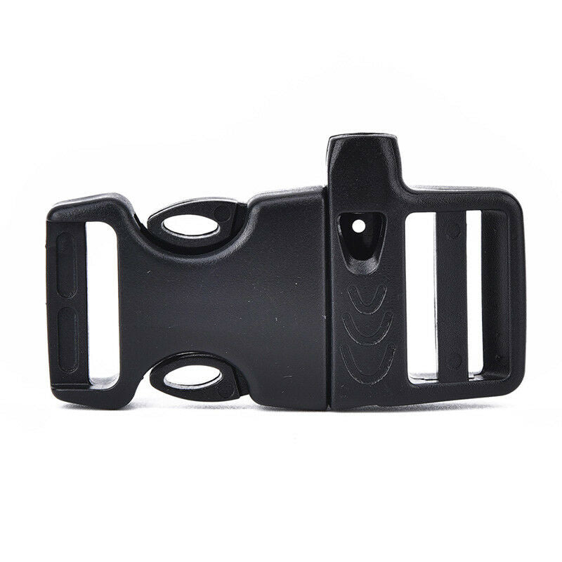 5pcs Survival Whistle Buckle Plastic Curved Side Release Buckles For Parac.l8