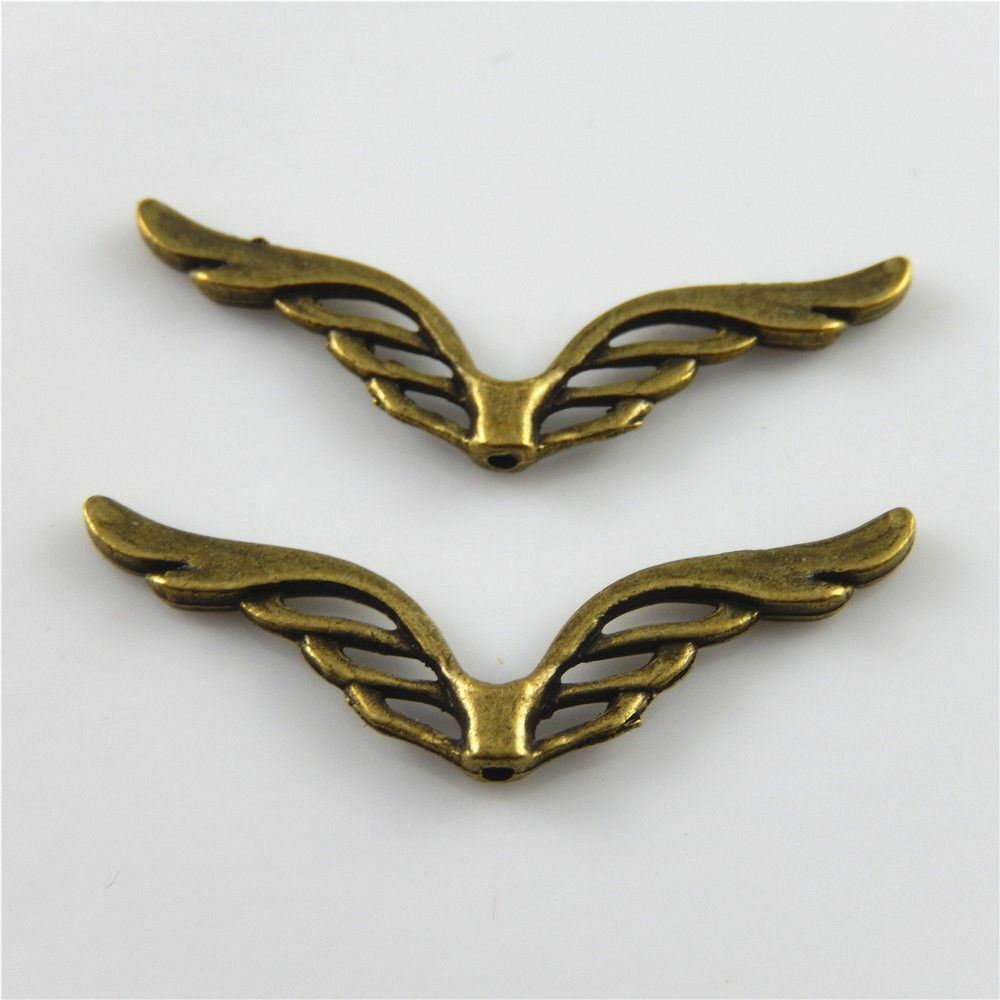 Antiqued Bronze Color Fly Wing Shaped Jewelry Findings Pendants Charms 50pcs