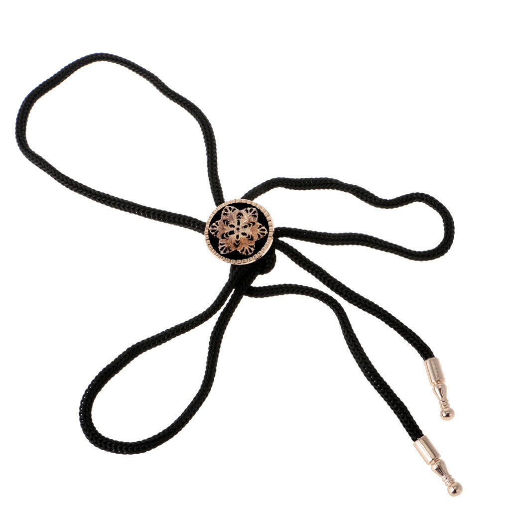 Western Cowboy Bolo Tie Men's Flower Round Pendant Suit   Bolo Tie Gift