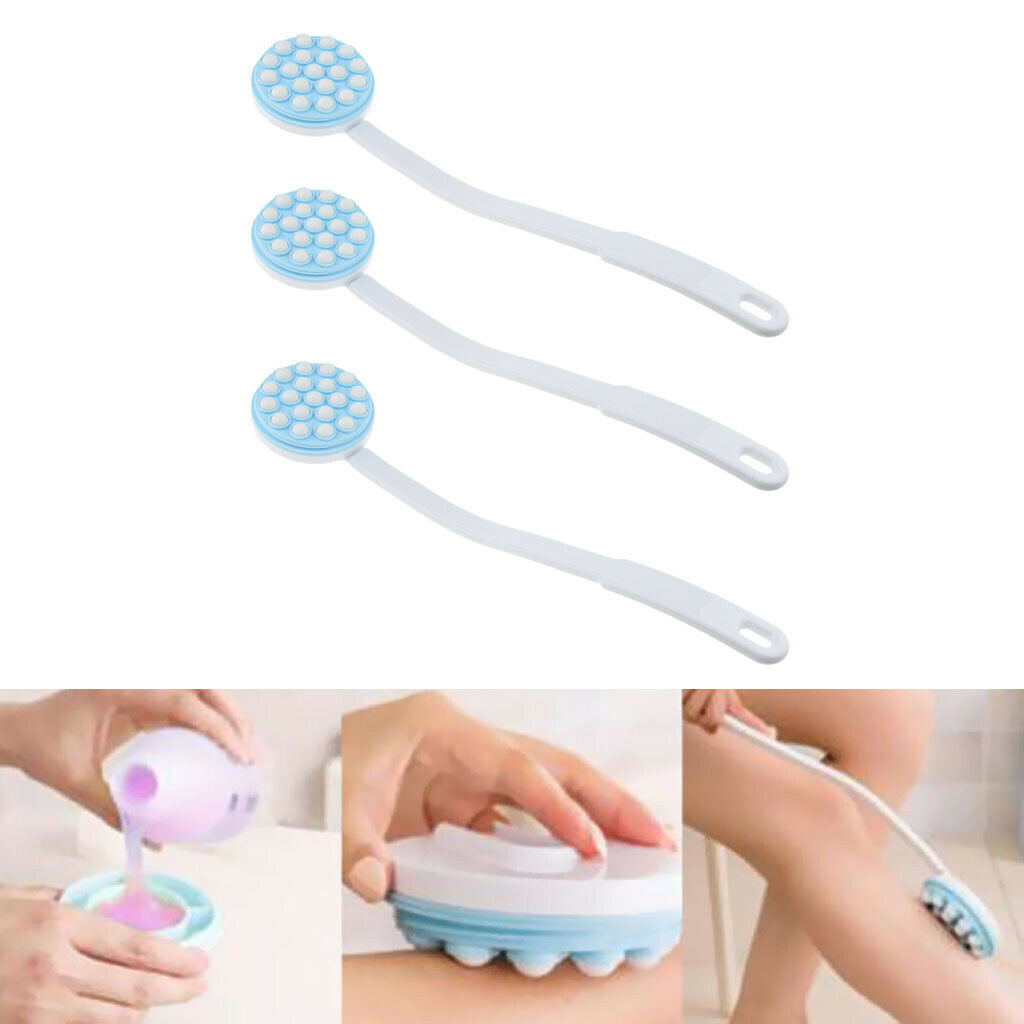 3 Packs Long Handle Body Bath Shower Brush Back Scrubber for Men Women