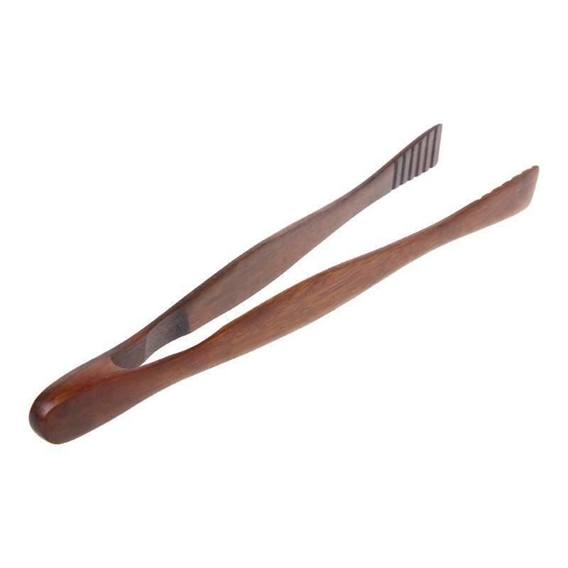 Natural Wooden Food Tongs Toast Bacon Steak Pastry Clamp Bread Clip Kitchen Tool