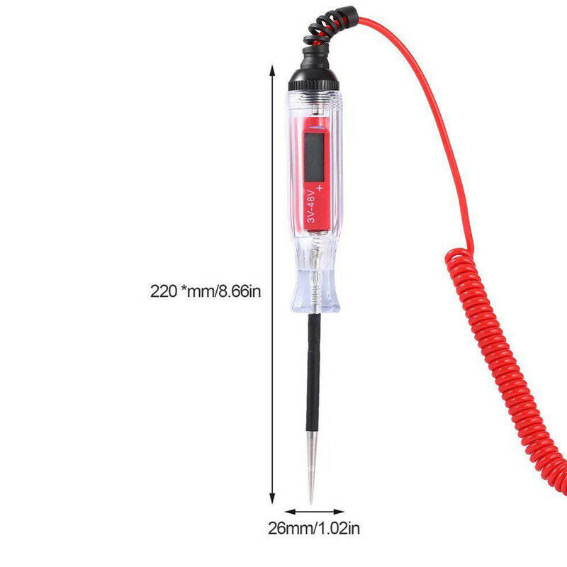 1PC 3V~48V LCD Digital Electric Circuit Tester Light Voltage Car Boat Trailer RV