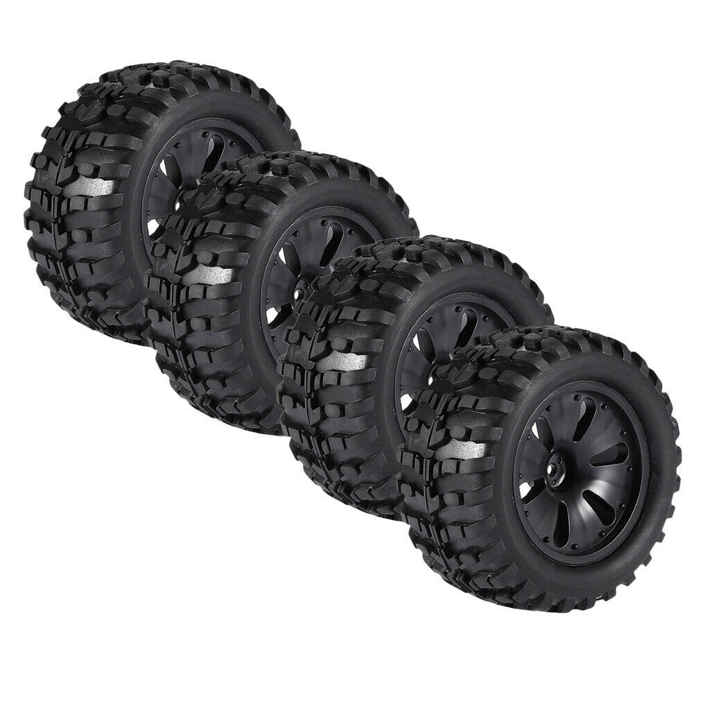 4 Pieces 1/10 RC Car Monster Truck Wheels Tyres for HPI Savage MT ZD Racing