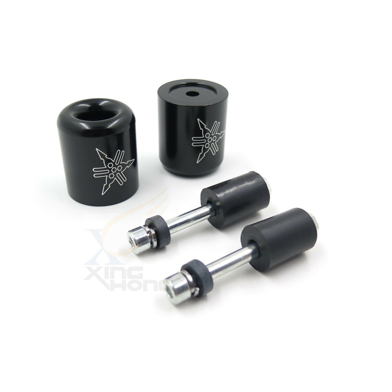 Black Handlebar Bar End Slider Rubber For 06-09 Yamaha YZF-R1 YZF-R6