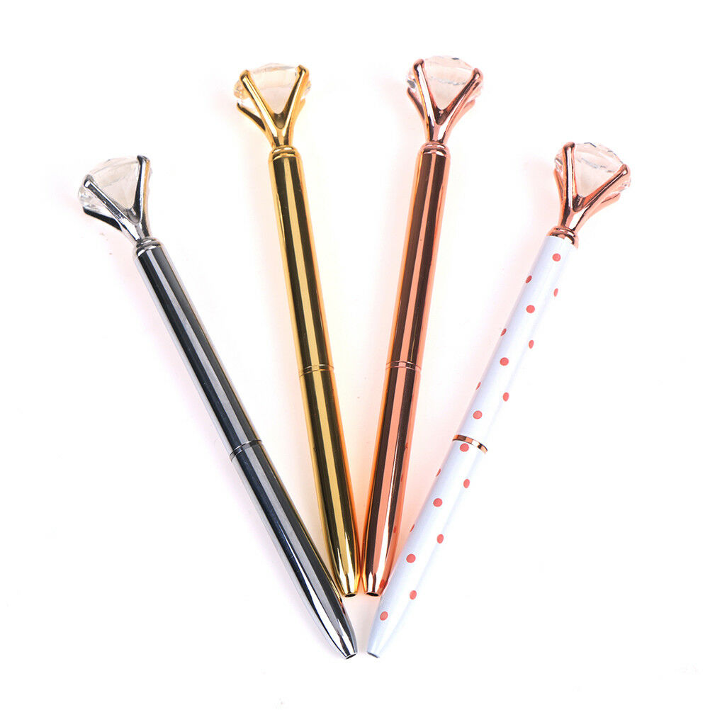 4pcs/set Metal Diamond Head Crystal Ball Pen Creative Pen Office Stationery  JBD