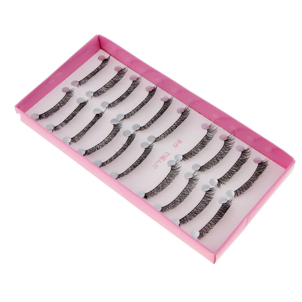 10 Pairs False Eyelashes Extension Long Thick Criscross Fiber Handmade Lash