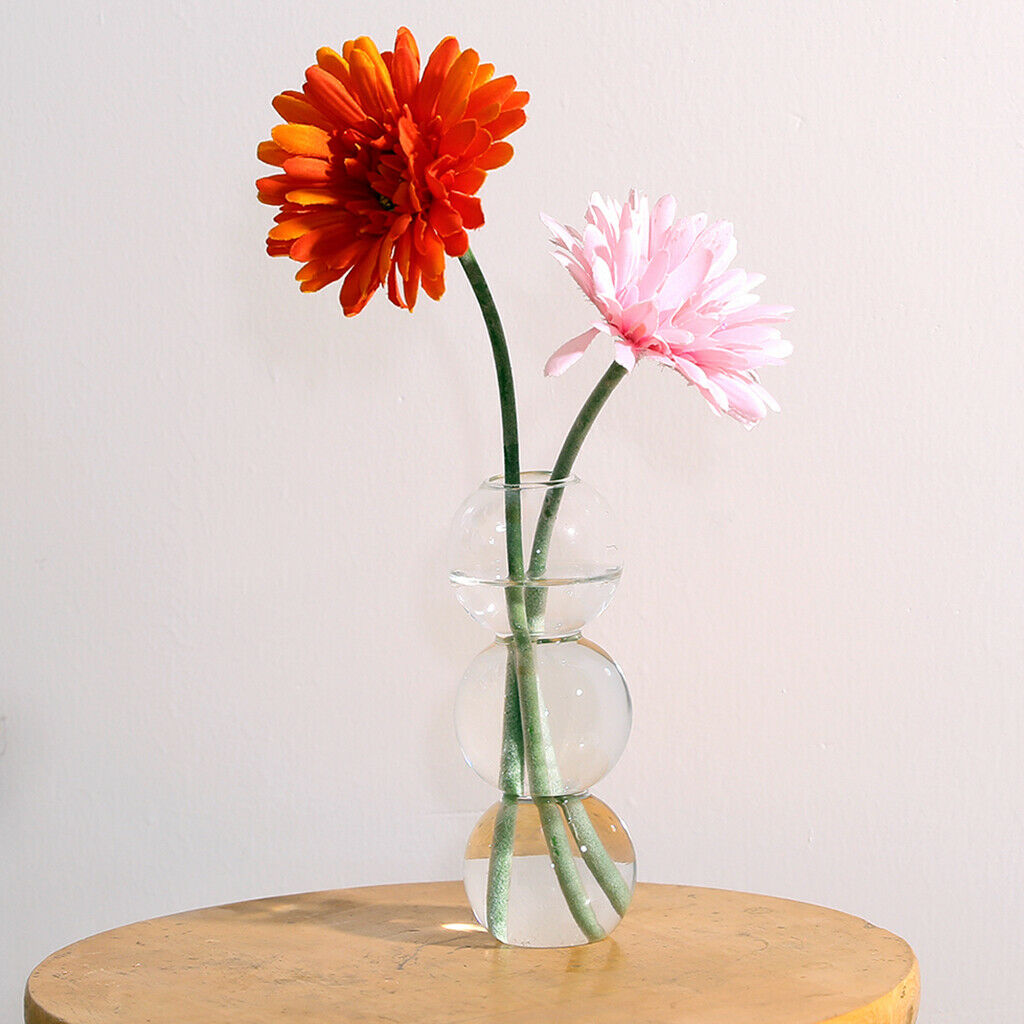 2Pcs Glass Flower Vase Hydroponics Grass Plant Planter Decorative Ornaments