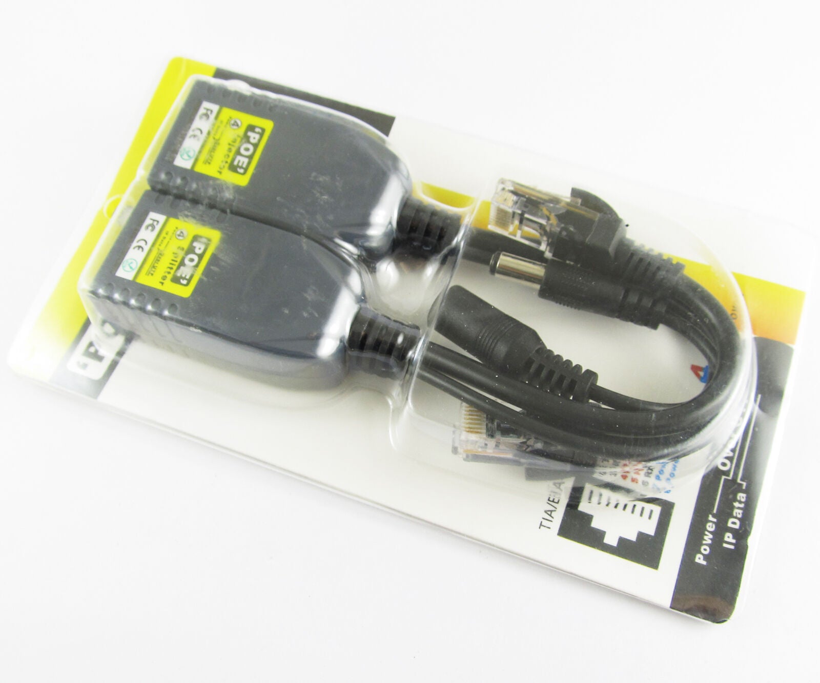 1set CCTV Power over UTP Ethernet PoE Passive Adapter RJ45 Injector Splitter Kit