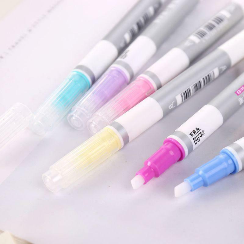 6pcs/set Erasable Highlighter Pen Marker Pastel Liquid Chalk Fluorescent Pencil