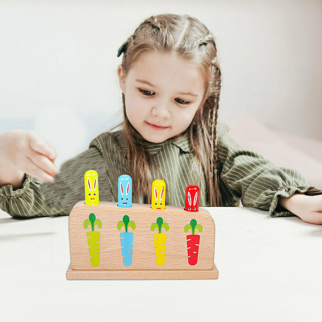 Wooden Sensory Rabbit Jumping Game Early Learning Toys for 18+ Months Kids