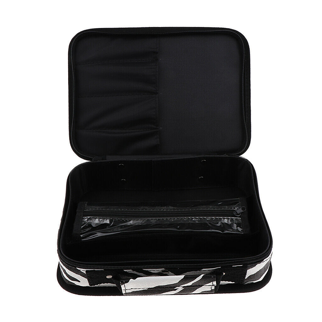 1 Piece PU Leather Handy Travel Cosmetic Bags, Makeup Box Beauty Brush Train