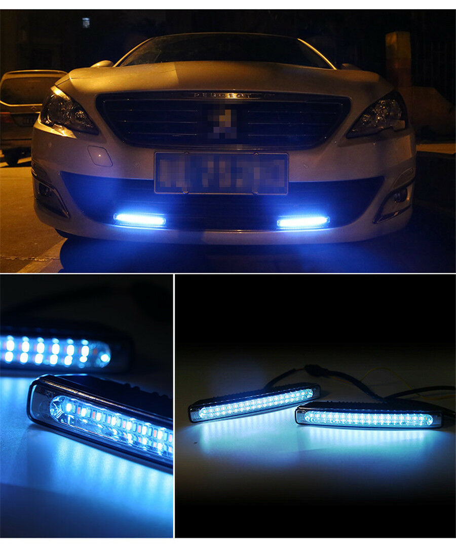 Tricolor 12V Car High Power DRL Daytime Runing Fog Light Turn Signal Indicator
