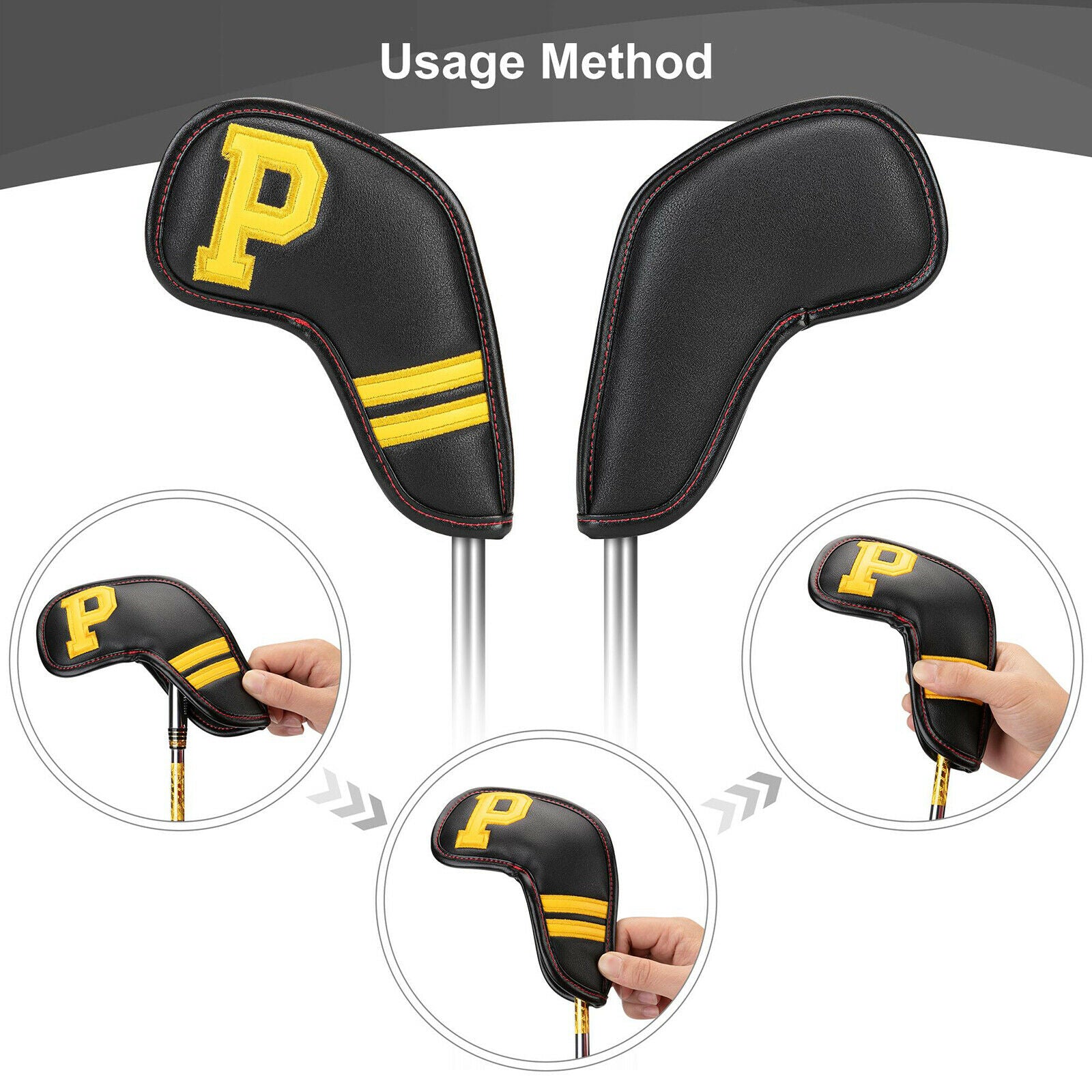 11x Durable Golf Iron Headcover Club Head Cover Protection with No. Tag