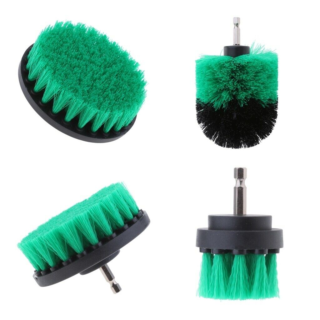3Pcs Brush Drill Cleaning Brush Set Car Cleaning Power 2/3.5/5inch Green