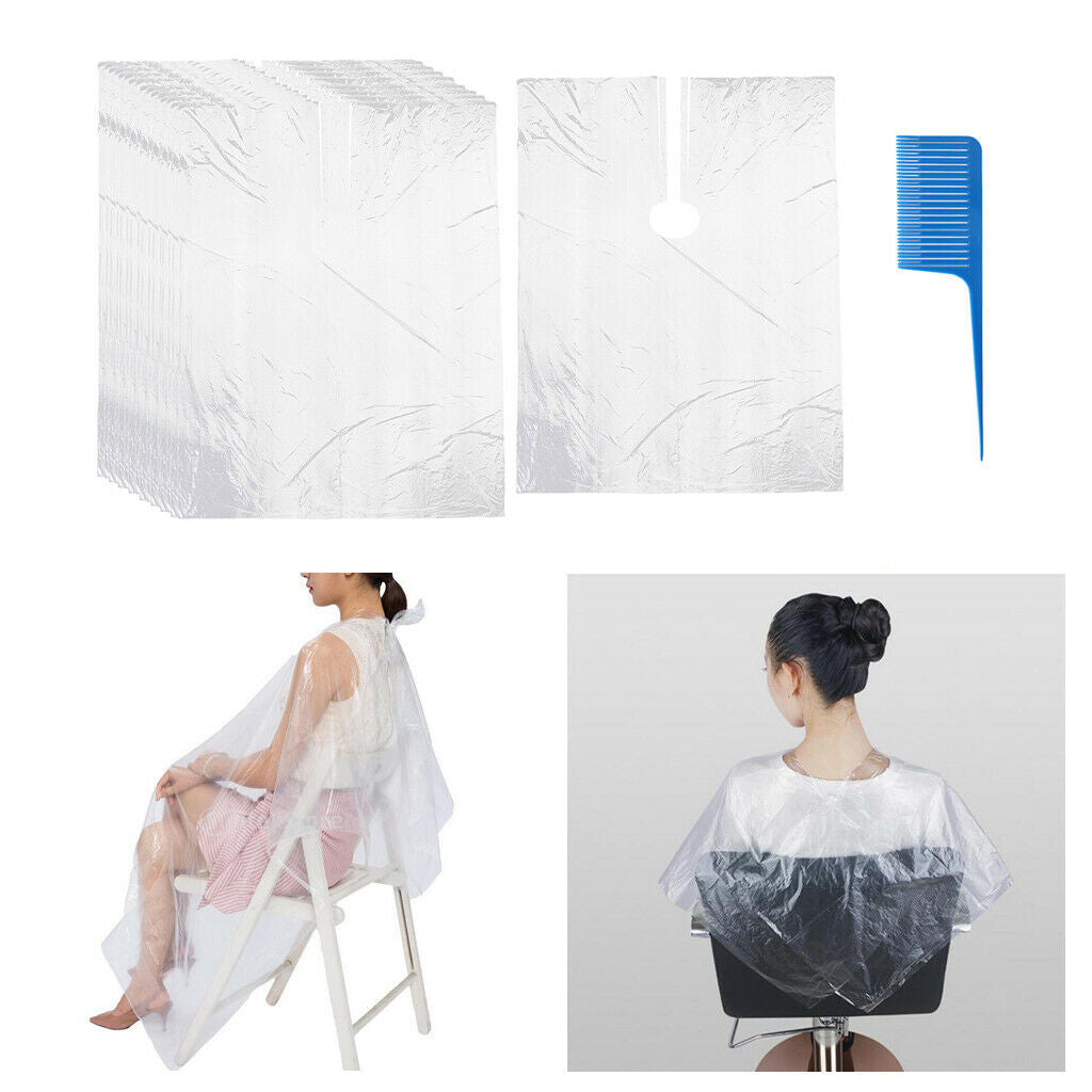 50pcs Hair Coloring Capes Hair Styling Gowns w/ Weaving Foiling Hair Comb