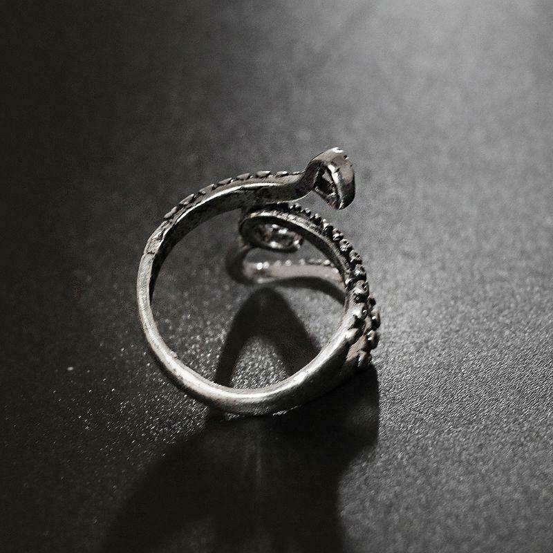 Titanium Steel Gothic Deep Sea Squid Octopus Ring Fashion Jewelry Adjustable