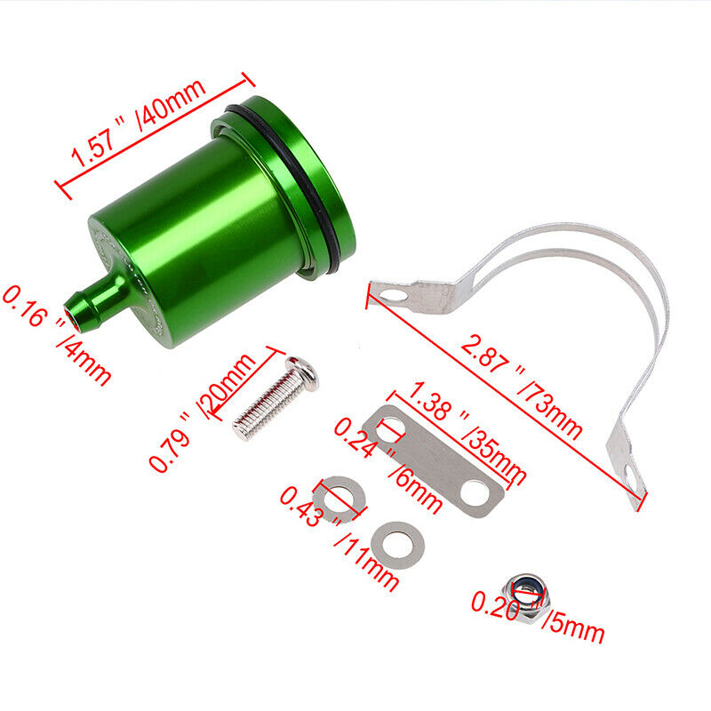 Motorcycle Brake Fluid Reservoir Green Aluminum Alloy Universal Fit For Kawasaki