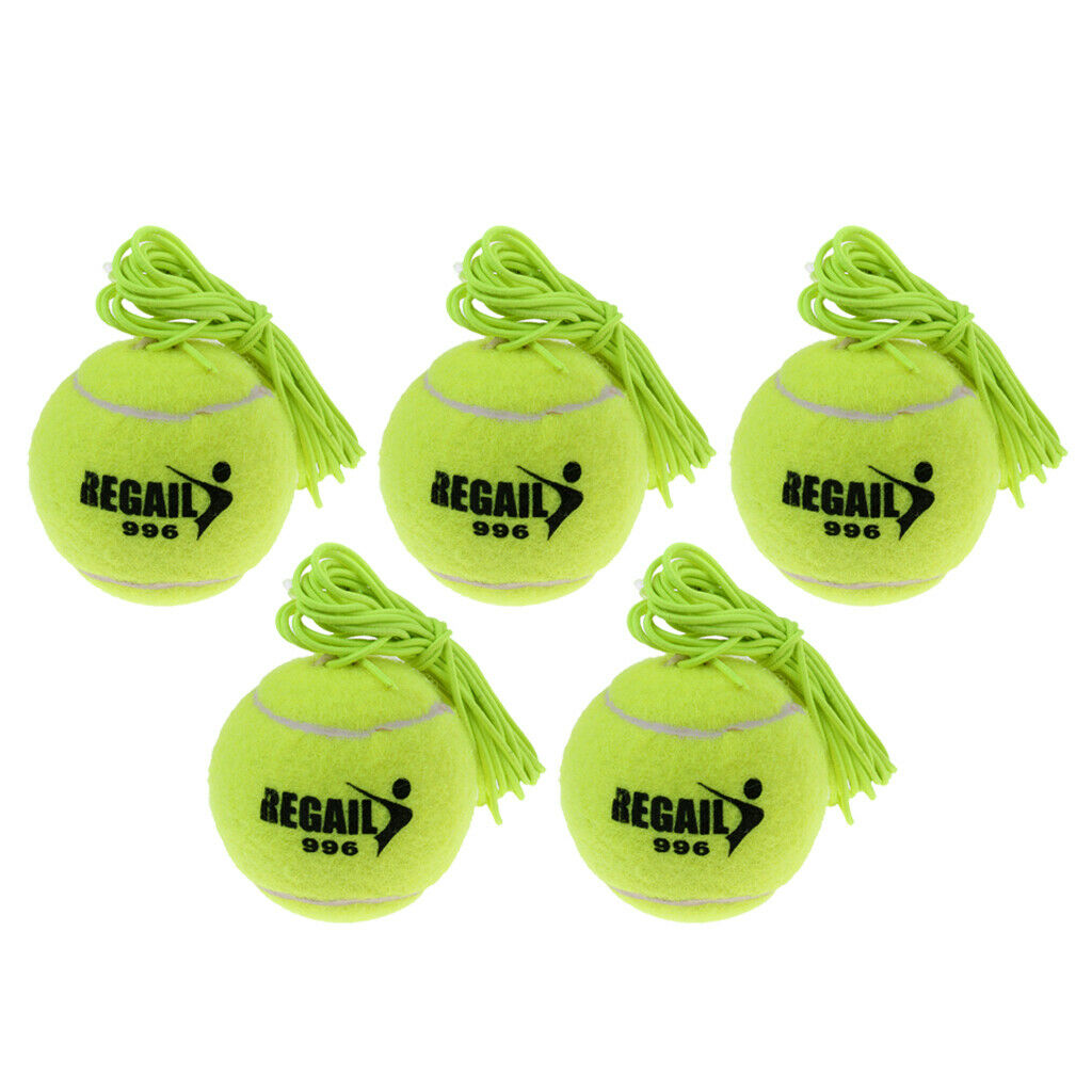 5Pcs Tennis Ball with Cord Rubber Tennis Trainer Ball Replacement Trainer