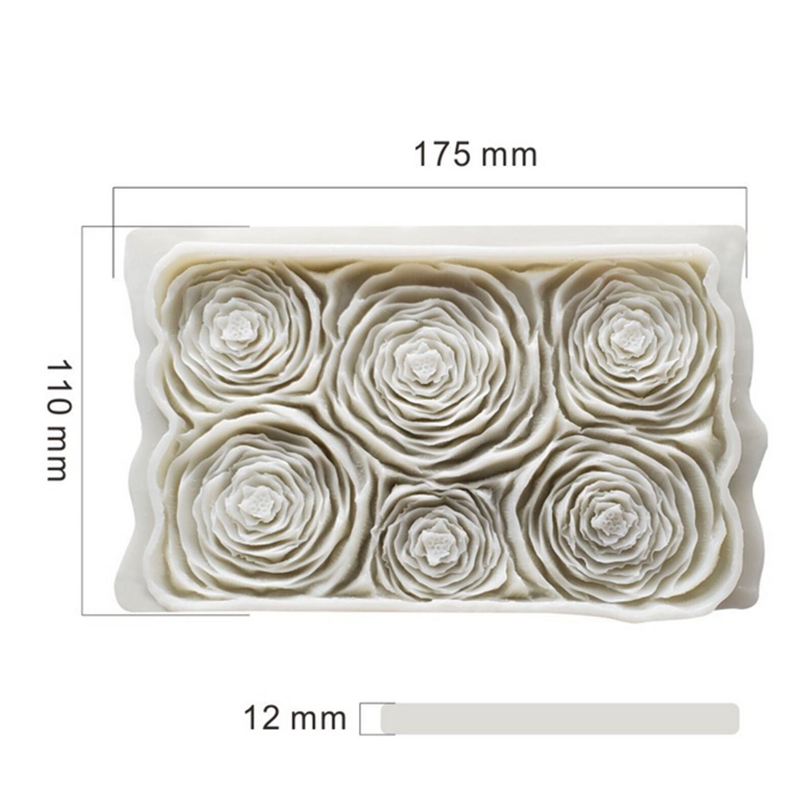 Rosette Ruffle Simpress Silicone Mold Leaf Flower Rose Fondant Sugarcraft Mould