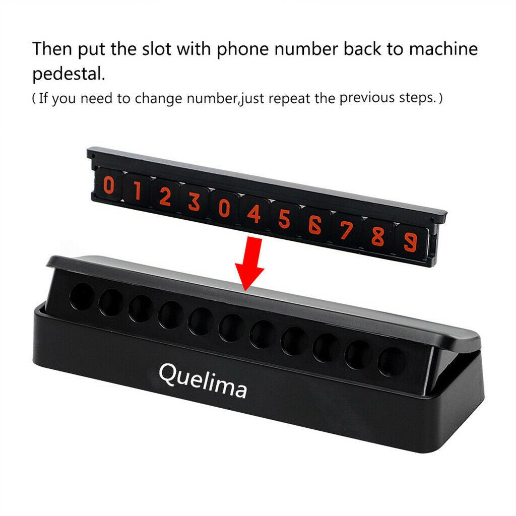 Car Temporary Parking Card Phone Number Plate Craft Sucker Vehicle Sliver