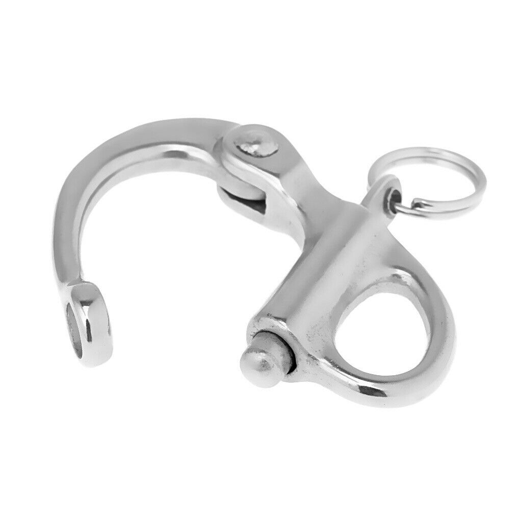 4pcs Multifunctional 304 Stainless Steel Spring Carabiner Fixed Bail Snap