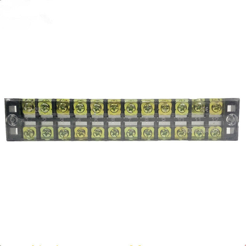 1Pcs Barrier Terminal Block 12-Position(Dual Row) 600V 25A 0.5-2.5mm2 Wire Secti