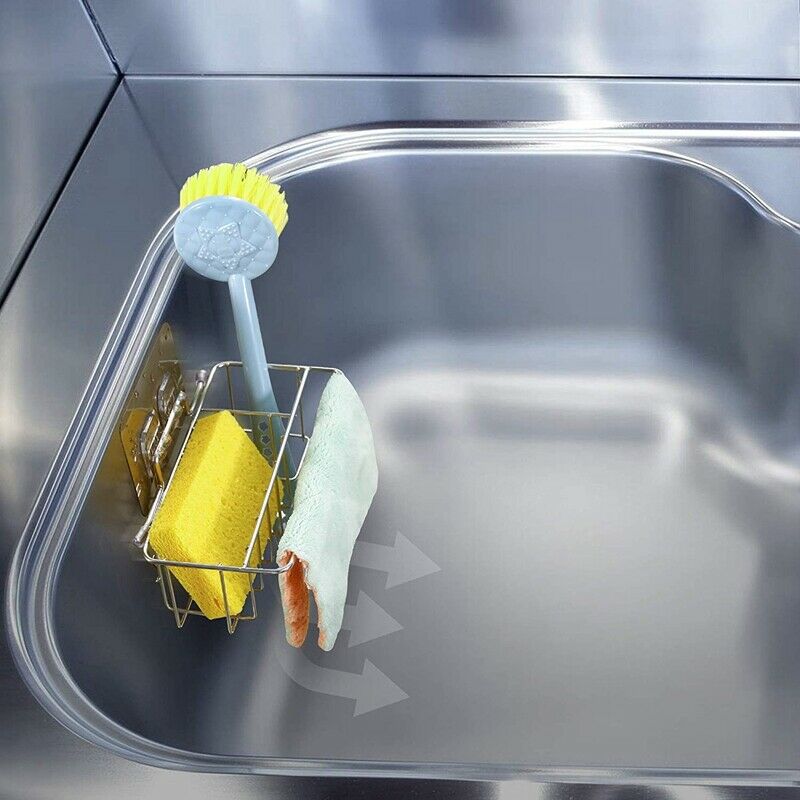 3-In-1 Adhesive Kitchen Sponge Holder, Dish Brush Holder And Dish Cloth HolderD2