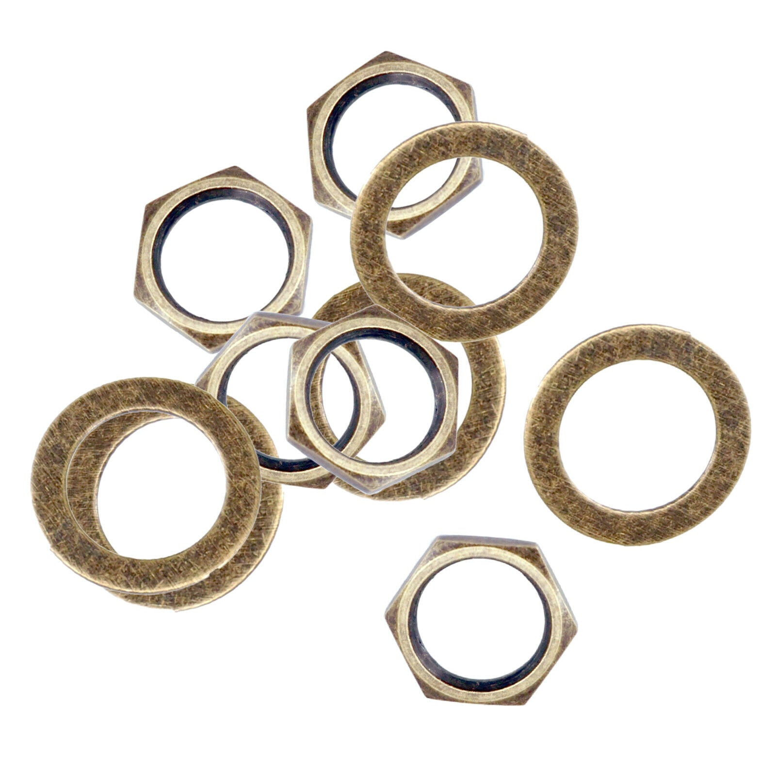 10PCS 3/8'' Guitar Bass Socket Nuts Lock Washer for Electric Guitar Bass