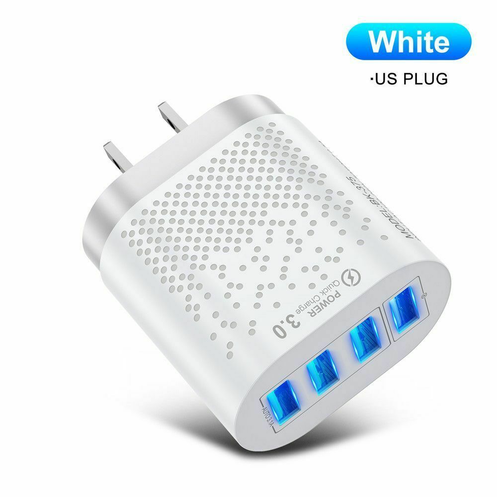 Travel Portable Mobile Phone Quick Charge 4 USB Port Charger Adapter US Plug