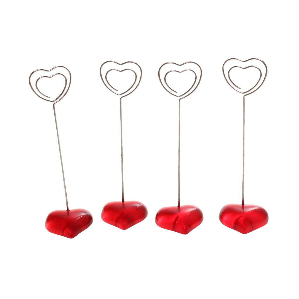 10x Red Heart Photo / Memo / Clip Note Wire Hold Chalkboard Door Number Menu