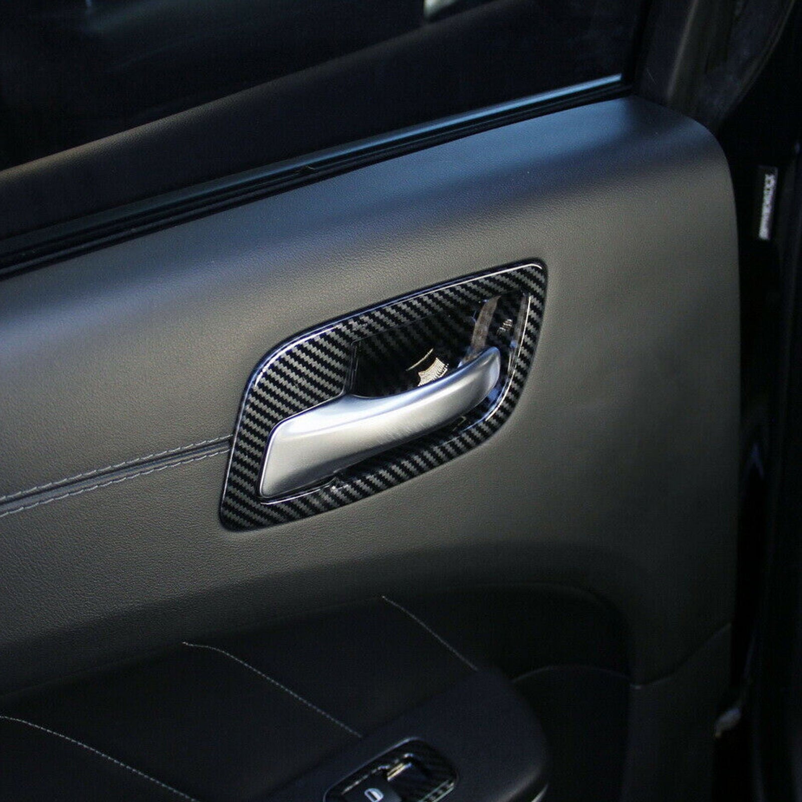 Carbon Fiber interior Door Handle Bowl Cover Trim for Dodge Charger 2011-2021