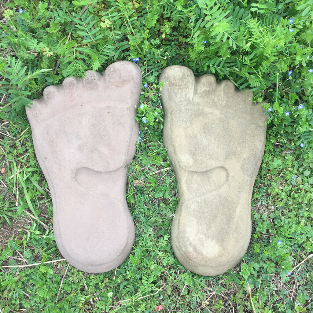 2 Pieces Simulated Foot Print Stepping Stone Garden Paving Mould - For Garden