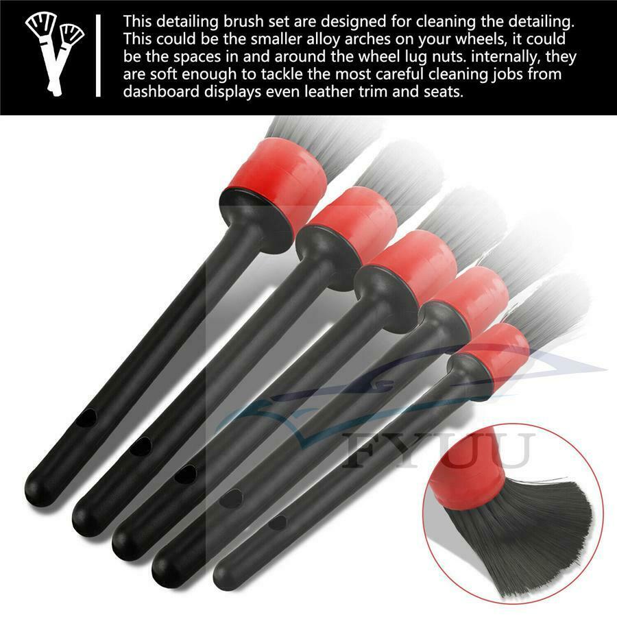 6Pcs Car Wheel Brush Rim Tire Detailing Auto Care Exhaust Tip Motorcycles Brush