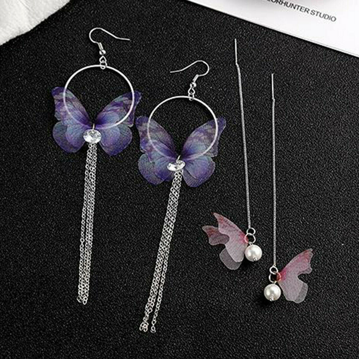 2 Sets DIY Earrings Jewelry Making Kit Supplies Handmade Butterfly Wing Craft