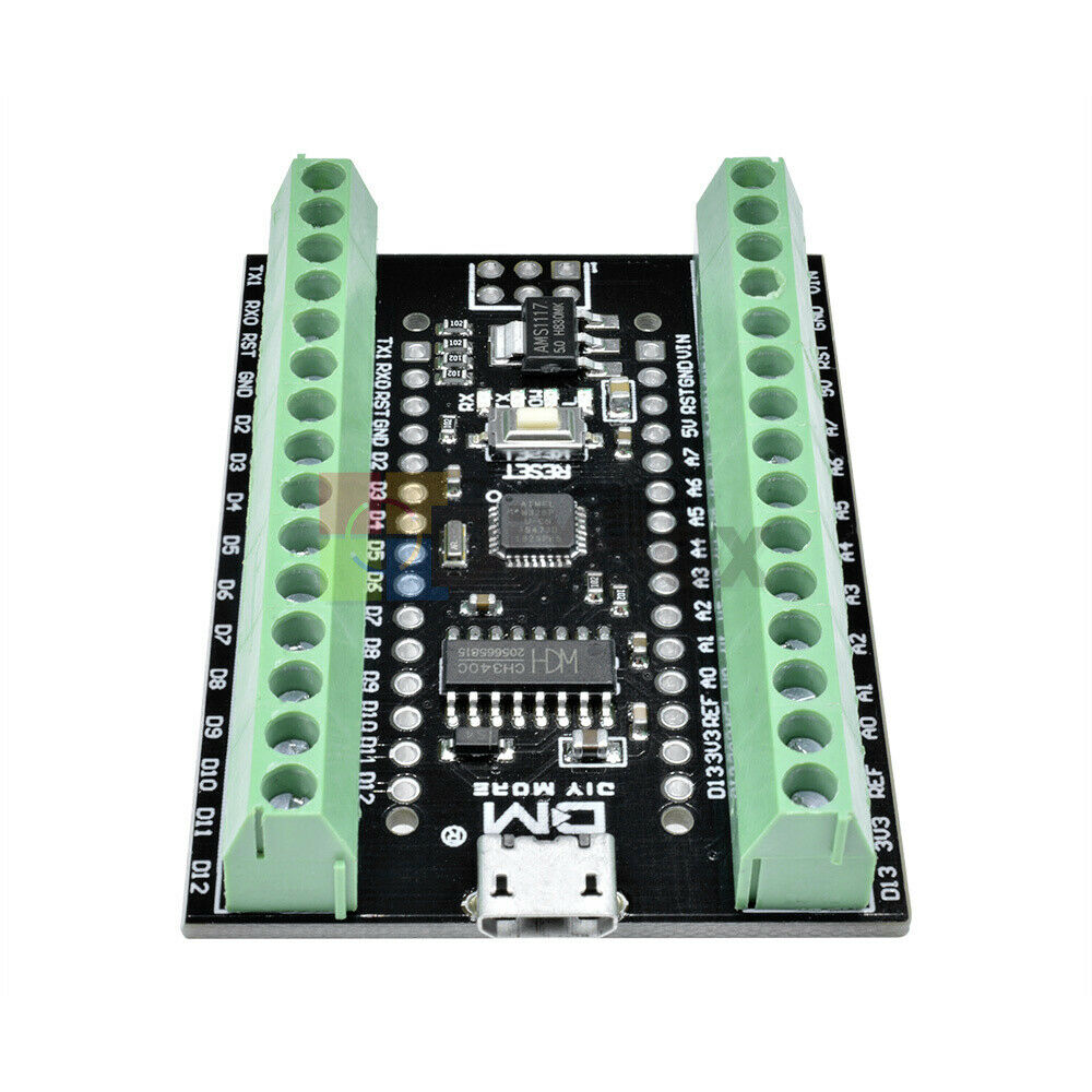 2 in 1 Atmega328P Nano3.0 CH340 USB Driver + Terminal Adapter Expansion Board
